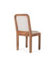 Lot de 2 Chaises en Bois d'Acacia et Tissu Beige - Chaises de Salle à Manger avec Assise en Tissu, Structure en Bois Massif Naturel